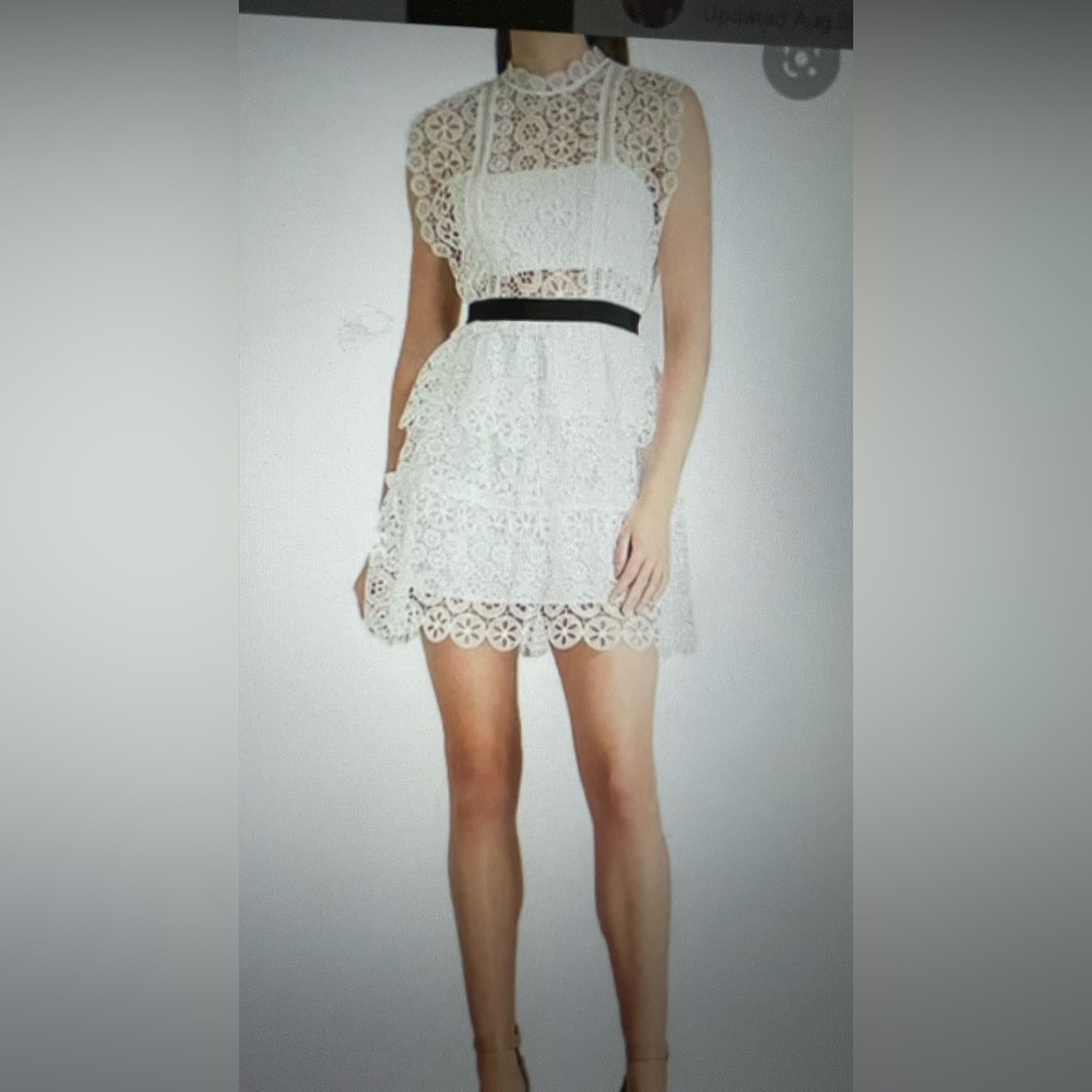 Self-Portrait White Lace with Black trim